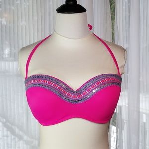Shade & Shore Pink Sequin Bikini Top